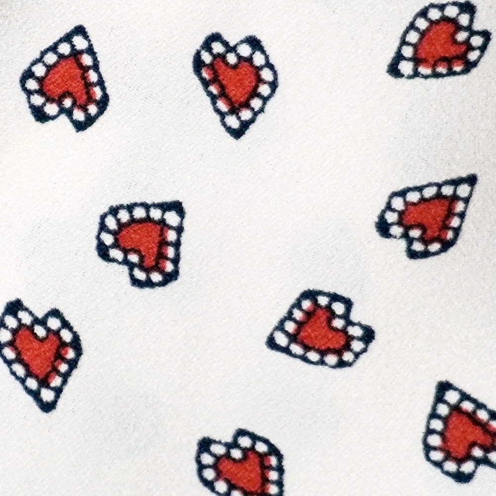 Ann Taylor Romantic Heart Print Blouse Plus Size Top 2X XXL Valentine's Day Love - Picture 5 of 8
